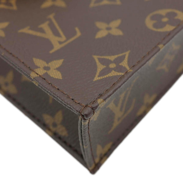 LOUIS VUITTON Petit Sac Plat Monogram Canvas Shoulder Bag Brown