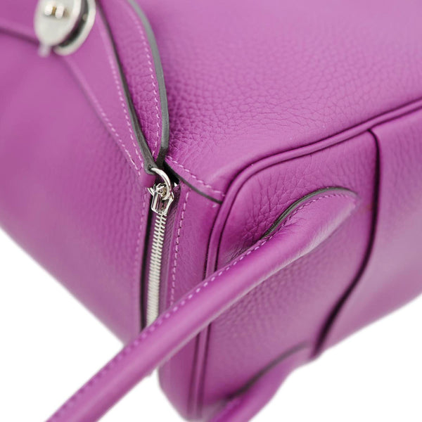 HERMES Lindy 26 Taurillon Clemence Leather Shoulder Bag Purple