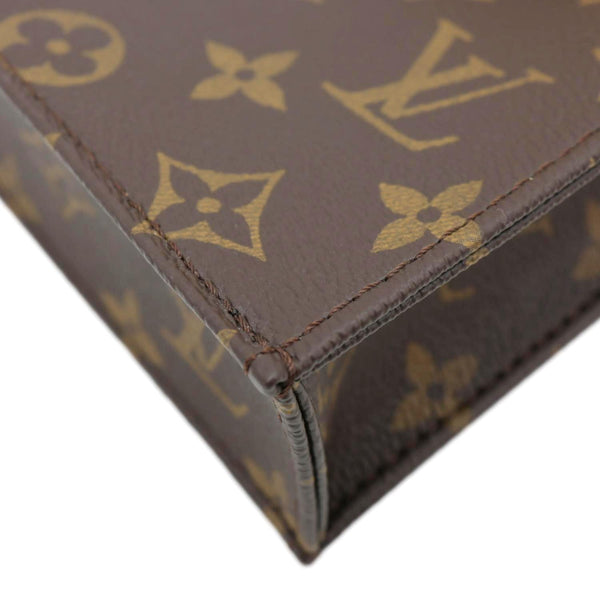 LOUIS VUITTON Petit Sac Plat Monogram Canvas Shoulder Bag Brown