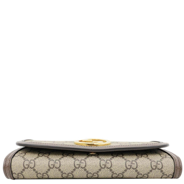 GUCCI Blondie Continental Dollar GG Supreme Canvas Chain Wallet Beige 725215
