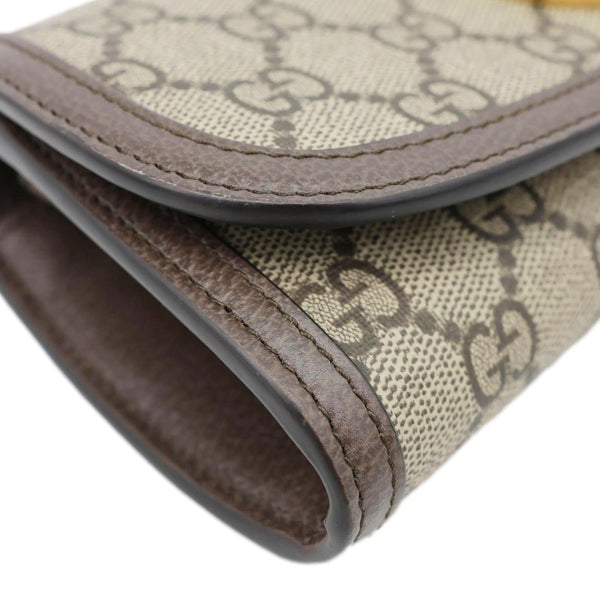 GUCCI Blondie Continental Dollar GG Supreme Canvas Chain Wallet Beige 725215