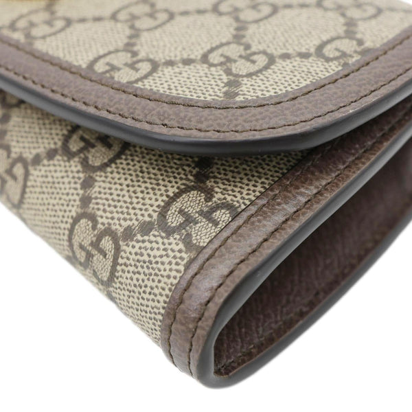 GUCCI Blondie Continental Dollar GG Supreme Canvas Chain Wallet Beige 725215