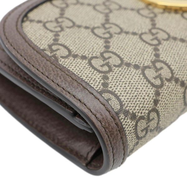 GUCCI Blondie Continental Dollar GG Supreme Canvas Chain Wallet Beige 725215