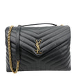 YVES SAINT LAURENT Loulou Large Quilted Leather Crossbody Bag Black