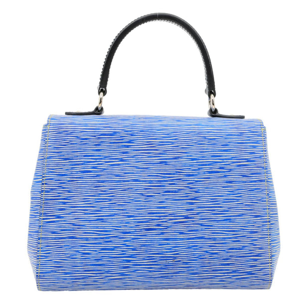 LOUIS VUITTON Cluny BB Epi Leather Top Handle Crossbody Bag Blue