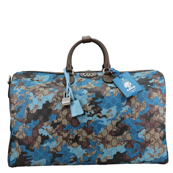 Gucci GG Marbled Large Duffle Bag Blue