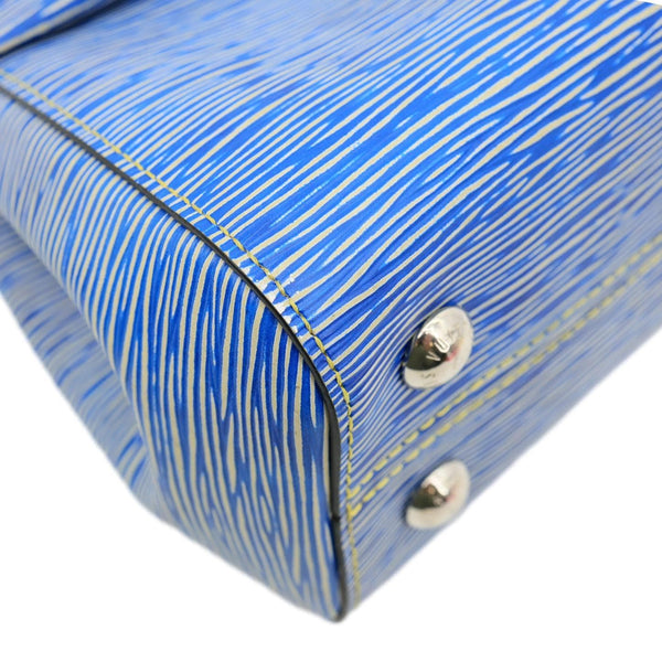 LOUIS VUITTON Cluny BB Epi Leather Top Handle Crossbody Bag Blue