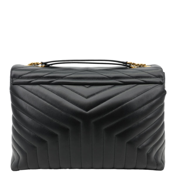 YVES SAINT LAURENT Loulou Large Quilted Leather Crossbody Bag Black