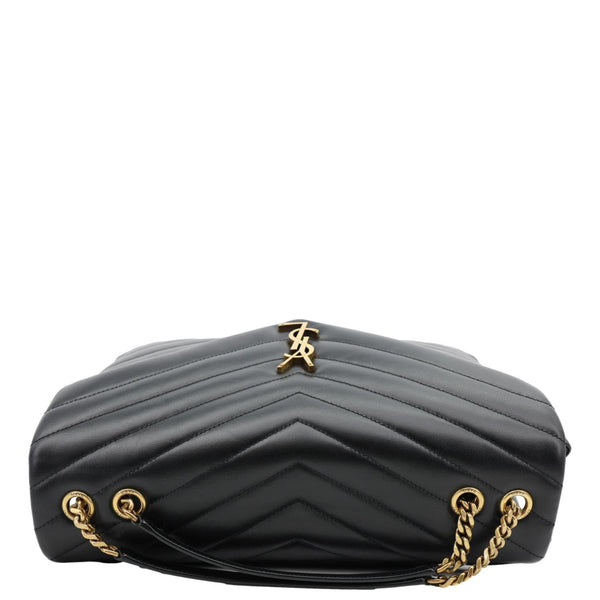 YVES SAINT LAURENT Loulou Large Quilted Leather Crossbody Bag Black