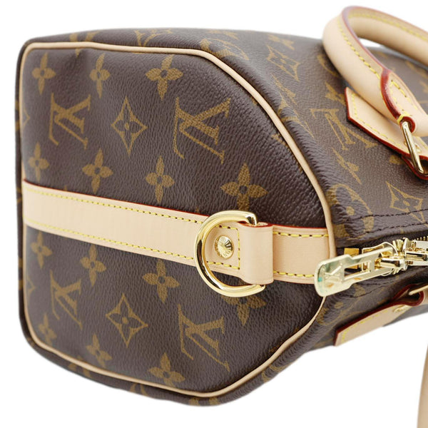 LOUIS VUITTON Speedy 25 Bandouliere Monogram Canvas Satchel Bag Brown