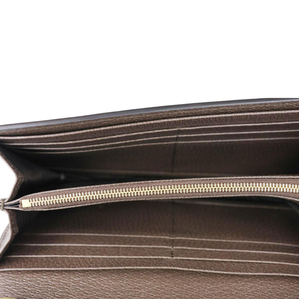GUCCI Blondie Continental Dollar GG Supreme Canvas Chain Wallet Beige 725215
