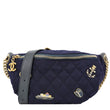 CHANEL Paris Hamburg Charms Quilted Wool Waist Bag Navy Blue
