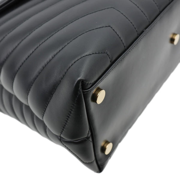 YVES SAINT LAURENT Loulou Large Quilted Leather Crossbody Bag Black