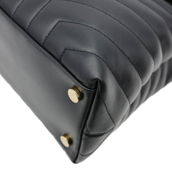 YVES SAINT LAURENT Loulou Large Quilted Leather Crossbody Bag Black
