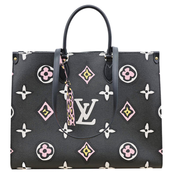 LOUIS VUITTON Onthego GM Wild At Heart Monogram Giant Canvas Tote Bag Black