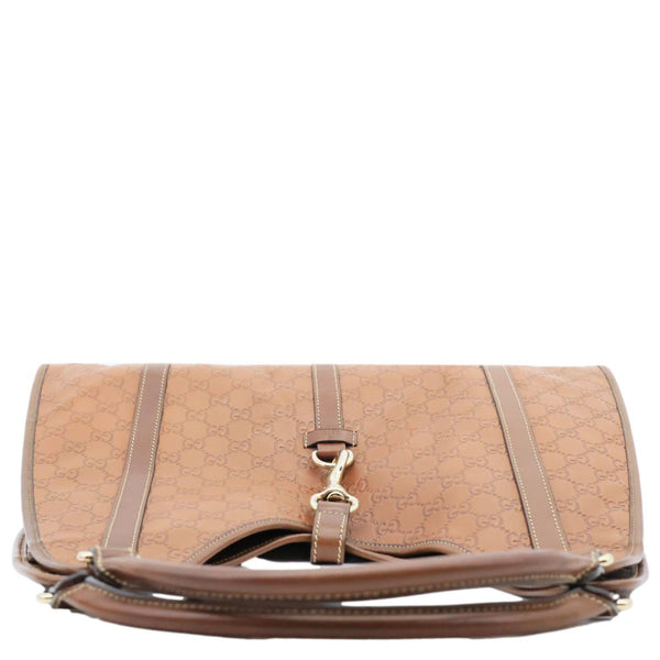 GUCCI Joy Bardot GG Signature Leather Hobo Bag Brown 203493