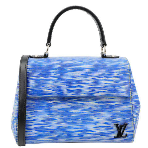LOUIS VUITTON Cluny BB Epi Leather Top Handle Crossbody Bag Blue