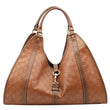 GUCCI Joy Bardot GG Signature Leather Hobo Bag Brown 203493