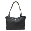 CHANEL Book Pocket Quilted Calfskin Shopping Tote Bag Black