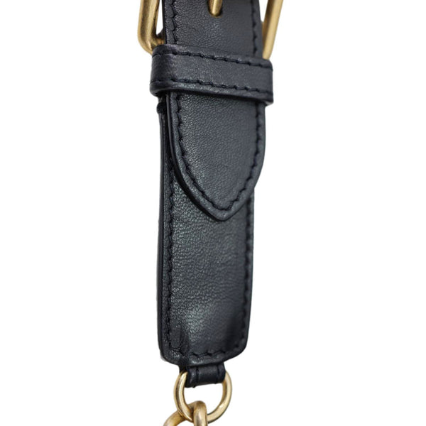 CHANEL Paris Hamburg Charms Quilted Wool Waist Bag Navy Blue
