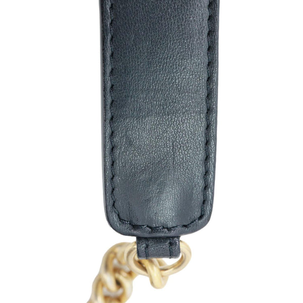 CHANEL Paris Hamburg Charms Quilted Wool Waist Bag Navy Blue