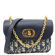 CHRISTIAN DIOR Miss Maddy Flap Mini Oblique Canvas Crossbody Bag  Navy Blue