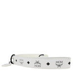 MCM Pet Collar Visetos Canvas Leash White