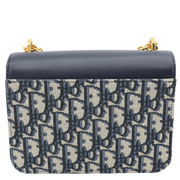 CHRISTIAN DIOR Miss Maddy Flap Mini Oblique Canvas Crossbody Bag  Navy Blue