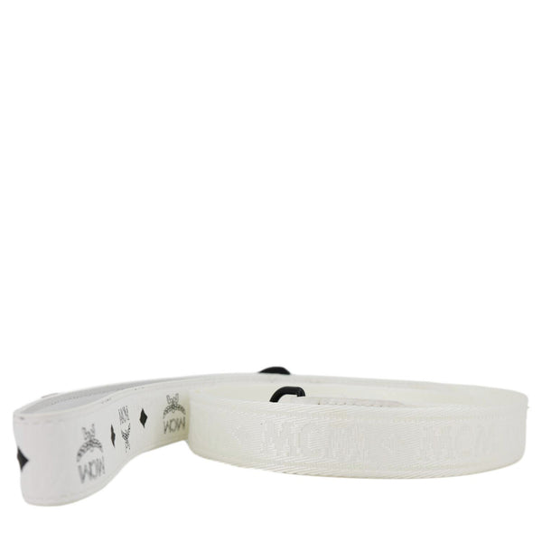 MCM Pet Collar Visetos Canvas Leash White