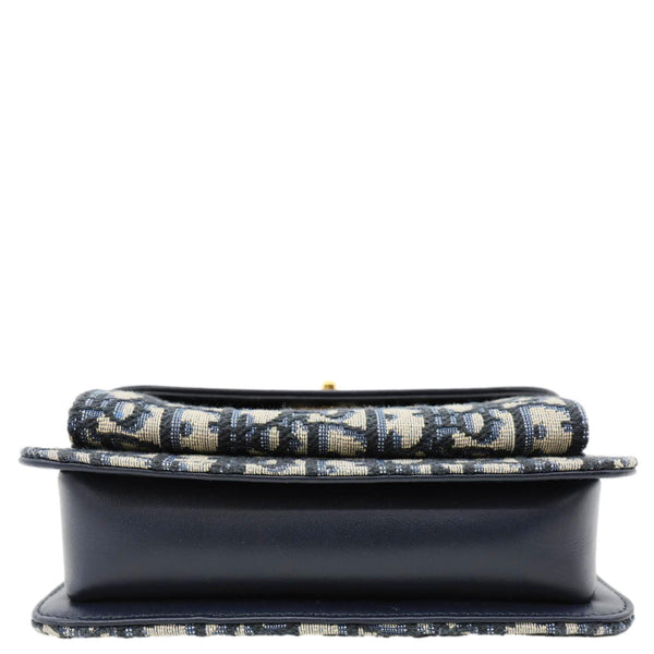 CHRISTIAN DIOR Miss Maddy Flap Mini Oblique Canvas Crossbody Bag  Navy Blue
