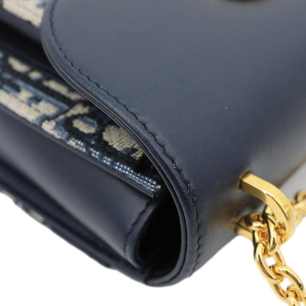 CHRISTIAN DIOR Miss Maddy Flap Mini Oblique Canvas Crossbody Bag  Navy Blue