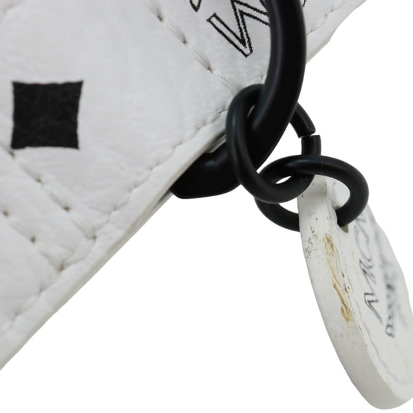 MCM Pet Collar Visetos Canvas Leash White