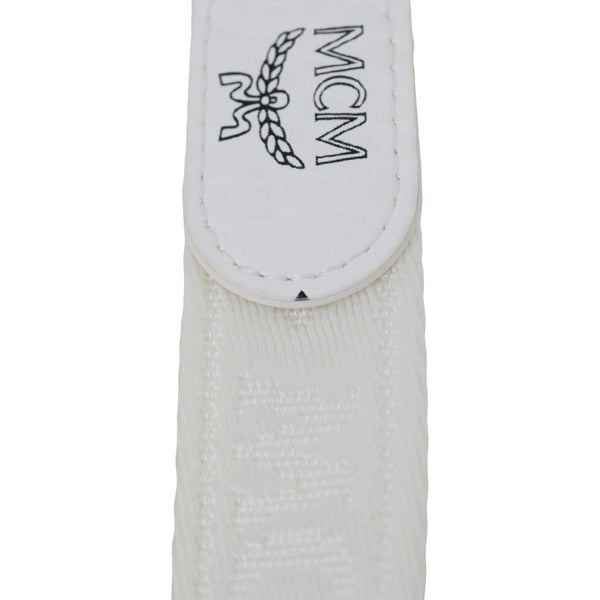 MCM Pet Collar Visetos Canvas Leash White