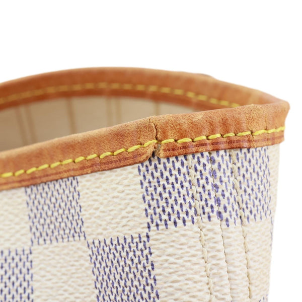 LOUIS VUITTON Neverfull GM Damier Azur Tote Shoulder Bag White