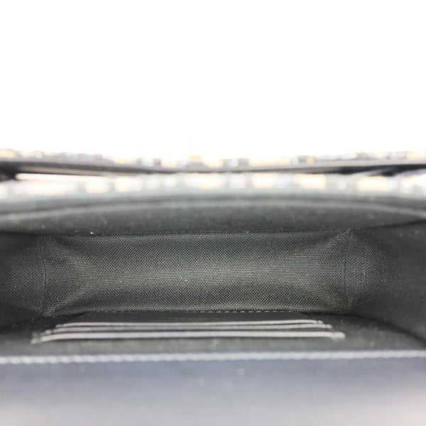 CHRISTIAN DIOR Miss Maddy Flap Mini Oblique Canvas Crossbody Bag  Navy Blue