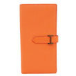 Hermes Bearn Orange Leather Wallet - Front