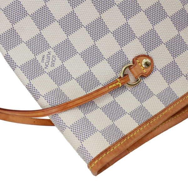 LOUIS VUITTON Neverfull GM Damier Azur Tote Shoulder Bag White