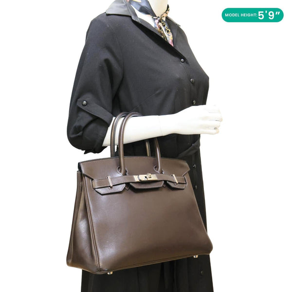 HERMES Birkin 30 Leather Leather Satchel Bag Brown