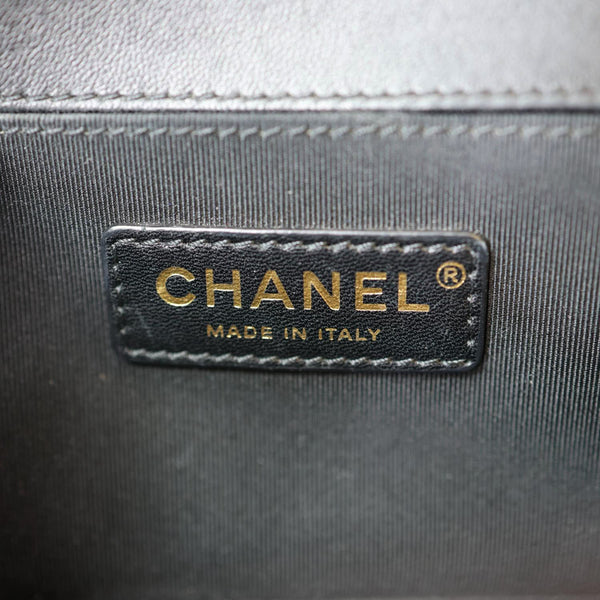 CHANEL Boy Flap Braided Jacket Tweed Crossbody Bag Black