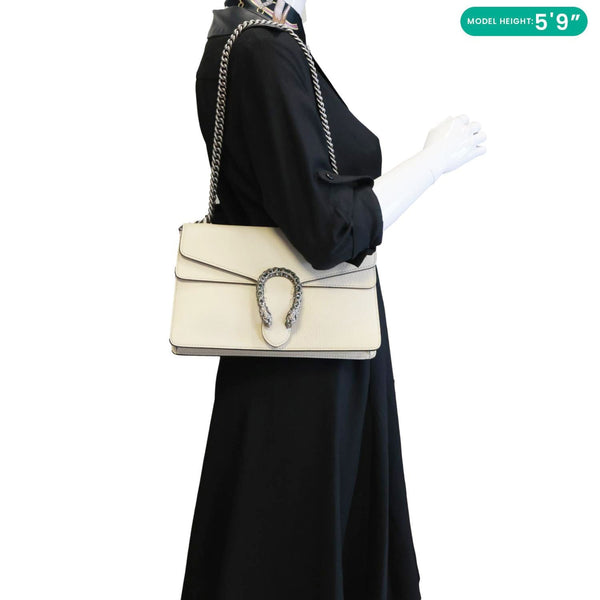 GUCCI Dionysus Small Leather Shoulder Bag Cream 400249