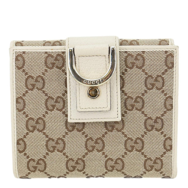 GUCCI Abbey D Ring GG Supreme Canvas Compact Wallet 141415