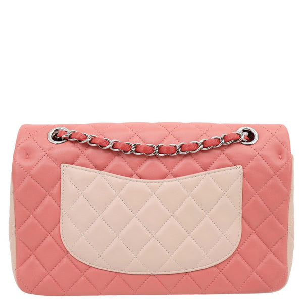 CHANEL Valentine Crystal Hearts Classic Flap Quilted Leather Shoulder Bag Tricolor