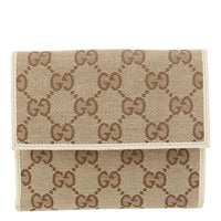 GUCCI Abbey D Ring GG Supreme Canvas Compact Wallet 141415