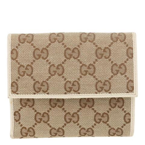 GUCCI Abbey D Ring GG Supreme Canvas Compact Wallet 141415