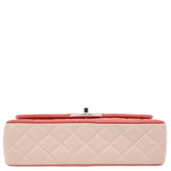 CHANEL Valentine Crystal Hearts Classic Flap Quilted Leather Shoulder Bag Tricolor