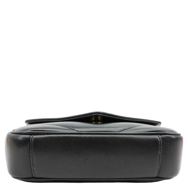 YVES SAINT LAURENT Loulou Mini Chevron Lambskin Leather Crossbody Bag Black