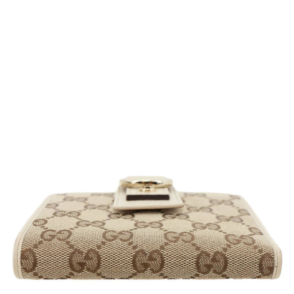 GUCCI Abbey D Ring GG Supreme Canvas Compact Wallet 141415