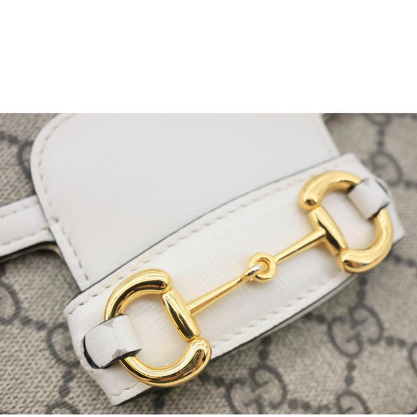 GUCCI Horsebit 1955 GG Supreme Canvas Shoulder Bag Beige 658574