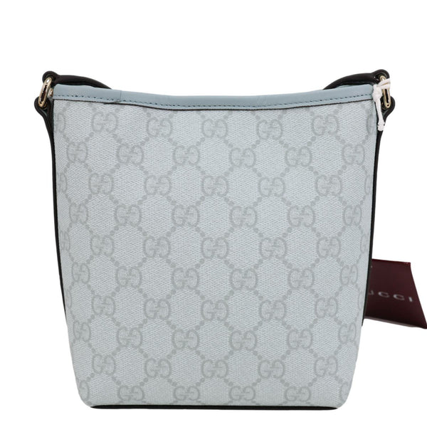 GUCCI GG Emblem GG Supreme Canvas Bucket Bag Light Blue 847090