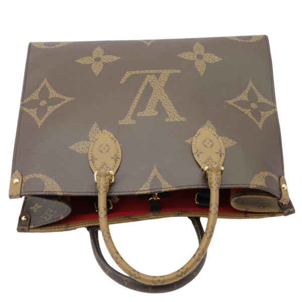 LOUIS VUITTON Onthego MM Giant Monogram Reverse Canvas Tote Bag Brown